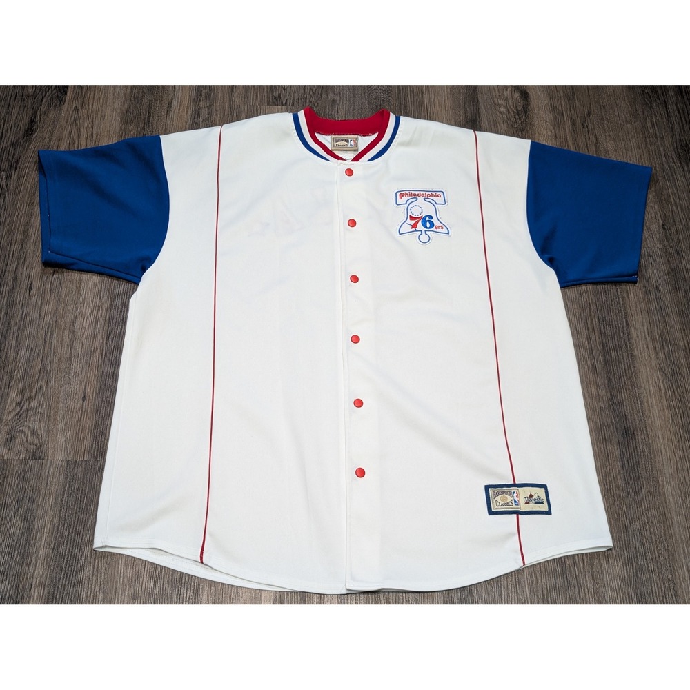 Philadelphia 76ers Hardwood Classics  Warmup Shooting Jersey Made in USA Size 2X